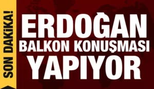 Cumhurbaşkanı Recep Tayyip Erdoğan, AK Parti Genel Merkezi önünde balkon